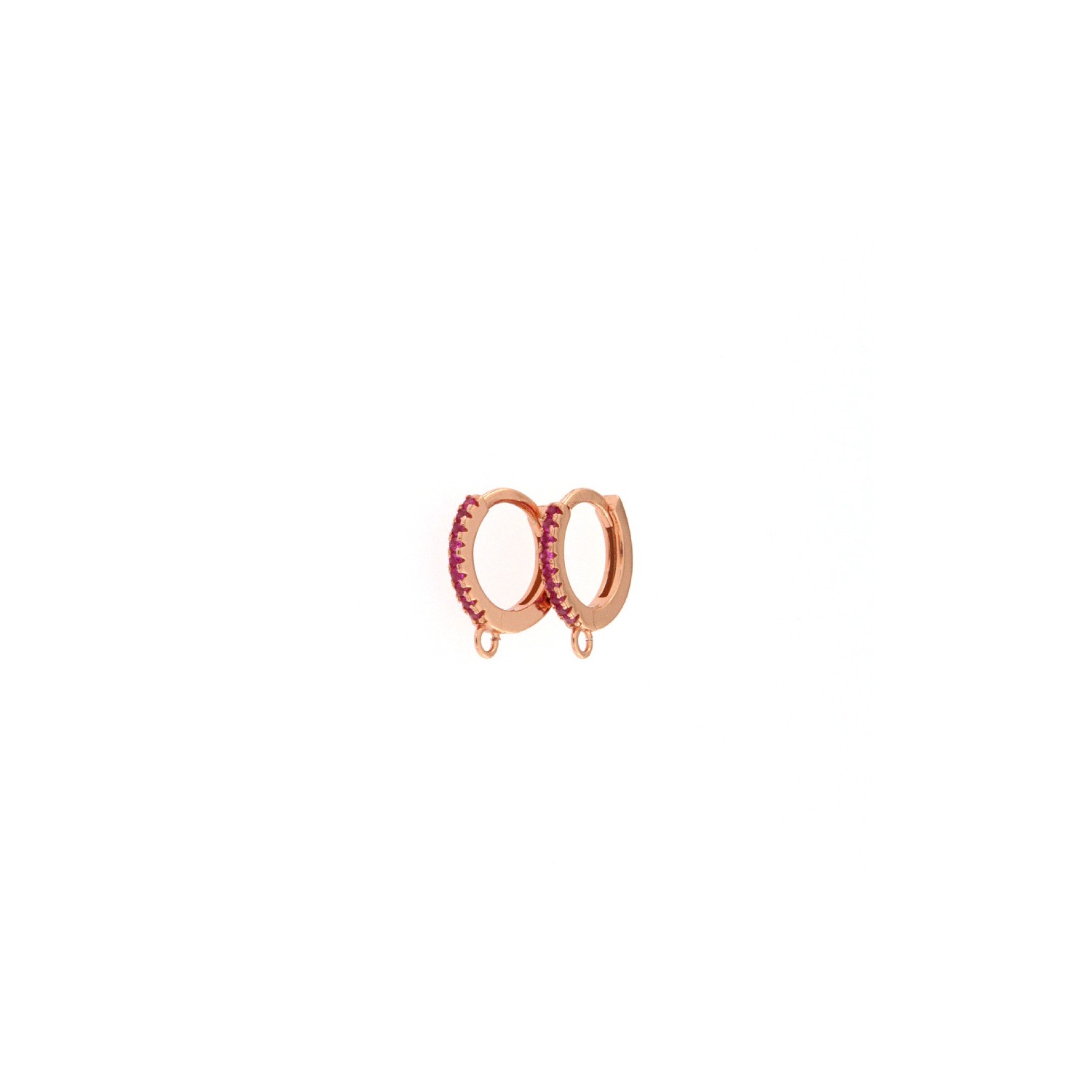 Silberdream Orecchini 15mm Donna Argento 333 a Cerchio Zirconia Rosa Bianco