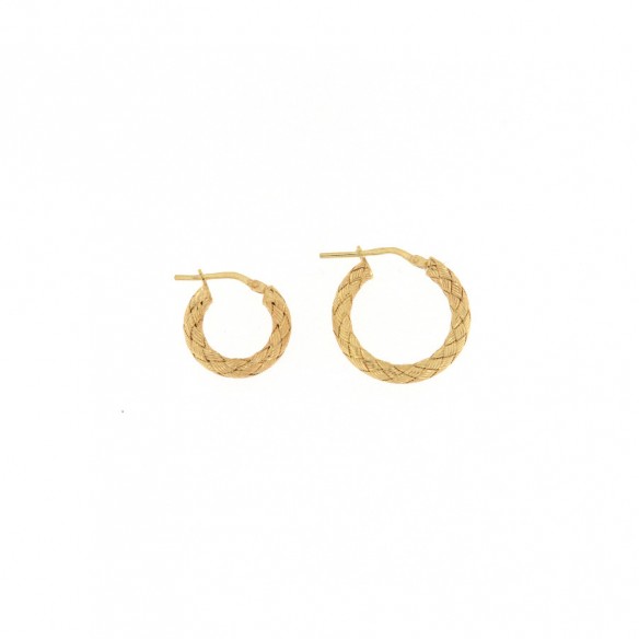 Orecchini A Cerchio Oro Rosa 14k - Ovale Diametro 12mm - In Scatola Regalo - 4
